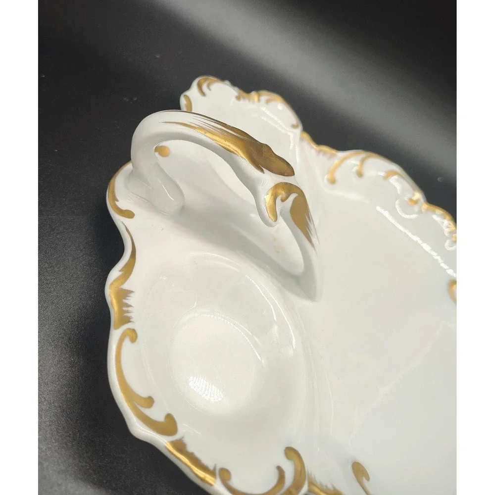 Vintage Porcelain 3 Compartment Vanity Dresser Tray W Handle Made‎ In France 10